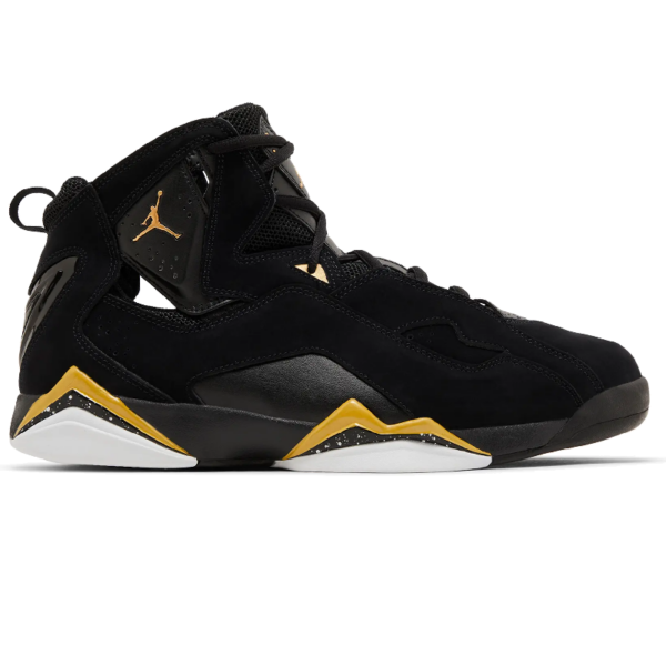 Jordan True Flight Black White Metallic Gold
