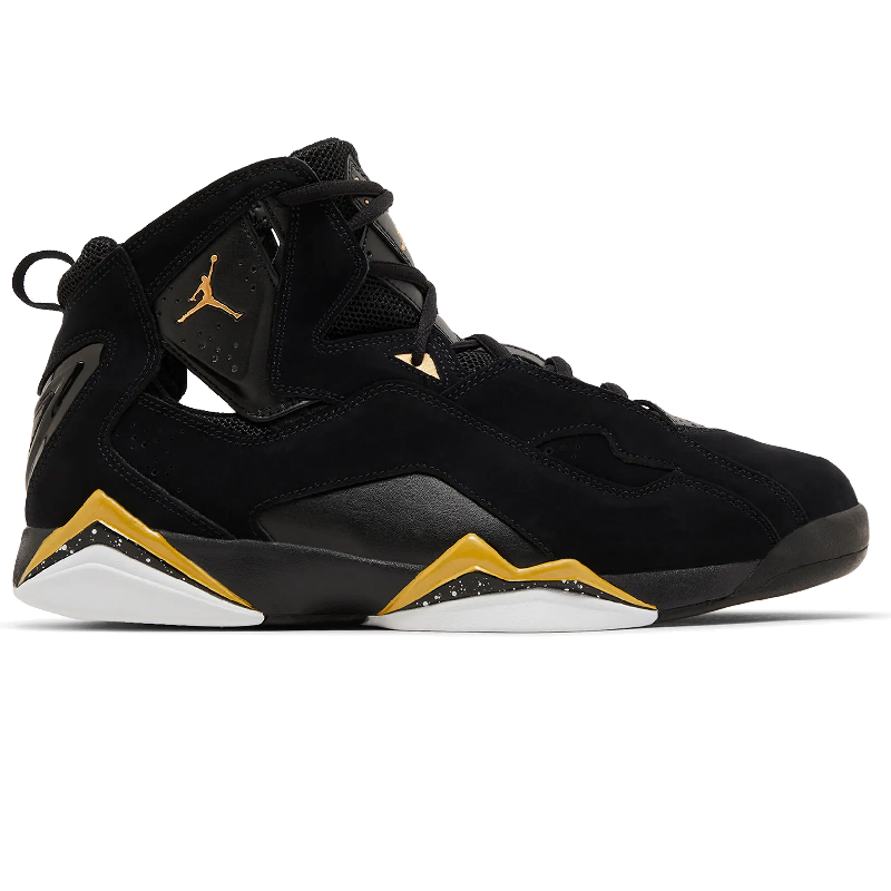 Jordan True Flight Black White Metallic Gold
