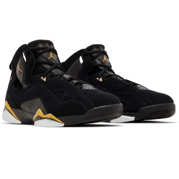Jordan True Flight Black White Metallic Gold