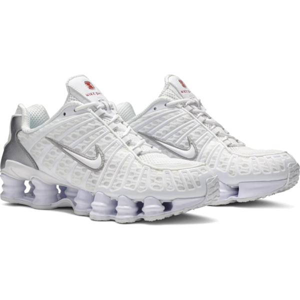 Nike Shox TL White Metallic Silver Max Orange (Women's)