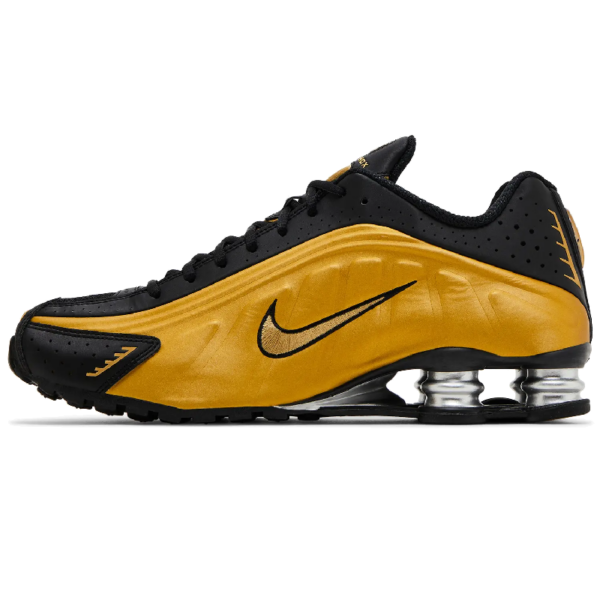 Nike Shox R4 Black Metallic Gold (Women's) - Image 2