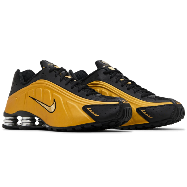 Nike Shox R4 Black Metallic Gold (Women's) - Image 5