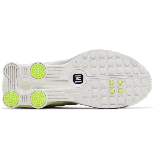 Nike Shox R4 White Metallic Silver Volt (Women's)