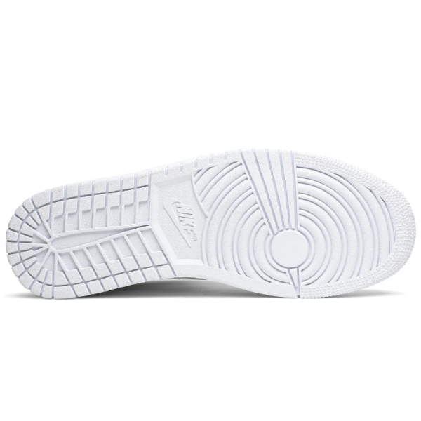 Jordan 1 Mid Triple White Patent Swoosh (Women's)