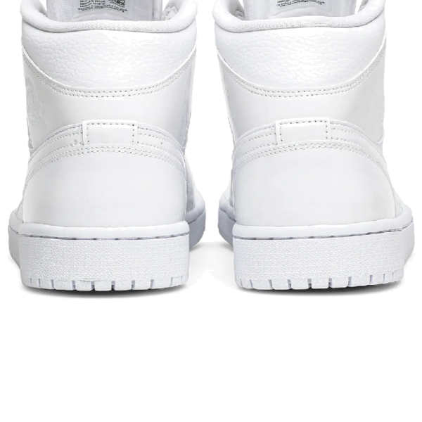 Jordan 1 Mid Triple White Patent Swoosh (Women's)