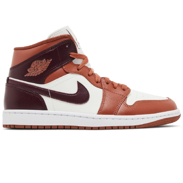 Jordan 1 Mid Dusty Peach Night Maroon (Women's)