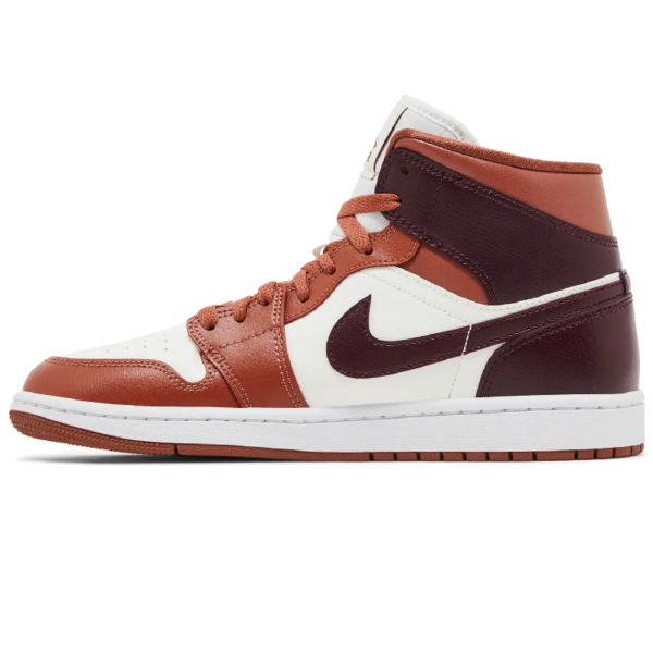 Jordan 1 Mid Dusty Peach Night Maroon (Women's) - Image 2