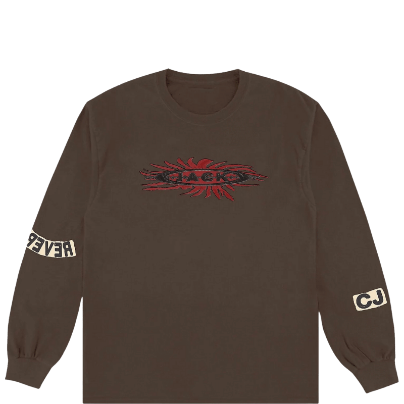 Travis Scott Reverse Jack Long Sleeve T-shirt Brown