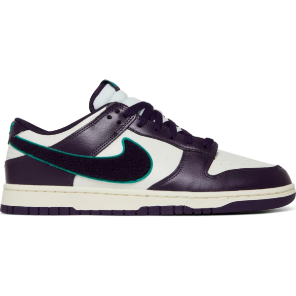 Nike Dunk Low Chenille Swoosh Sail Grand Purple
