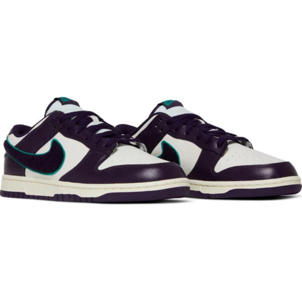 Nike Dunk Low Chenille Swoosh Sail Grand Purple