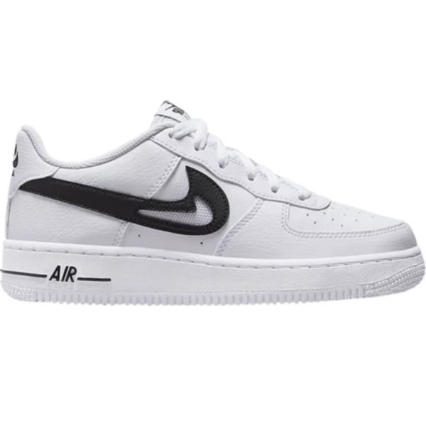 Nike Air Force 1 Low Cut Out Swoosh White Black (GS)