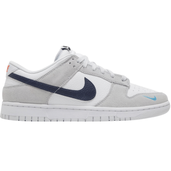 Nike Dunk Low White Grey Navy Aqua Mini Swoosh