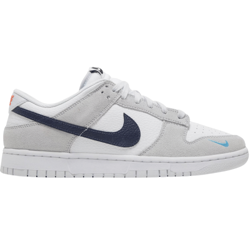 Nike Dunk Low White Grey Navy Aqua Mini Swoosh