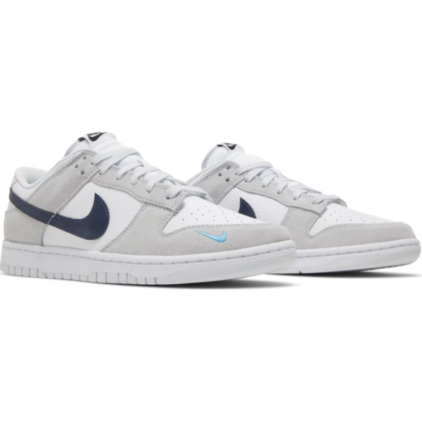 Nike Dunk Low White Grey Navy Aqua Mini Swoosh