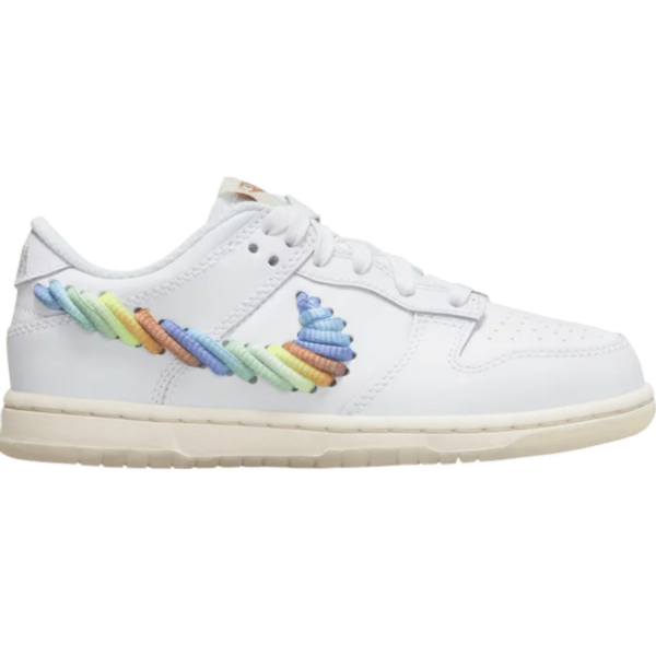 Nike Dunk Low SE Rainbow Lace Swoosh White (PS)