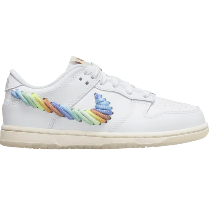 Nike Dunk Low SE Rainbow Lace Swoosh White (PS)