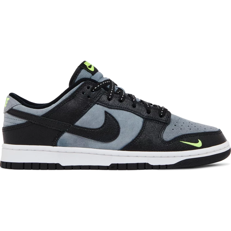 Nike Dunk Low Black Cool Grey Volt Mini Swoosh