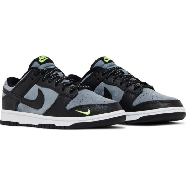 Nike Dunk Low Black Cool Grey Volt Mini Swoosh