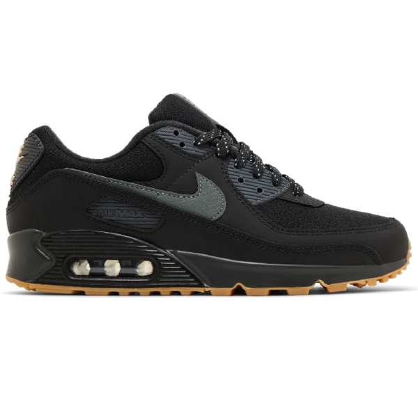 Nike Air Max 90 Black Smoke Grey Gum Reflective