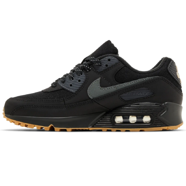 Nike Air Max 90 Black Smoke Grey Gum Reflective