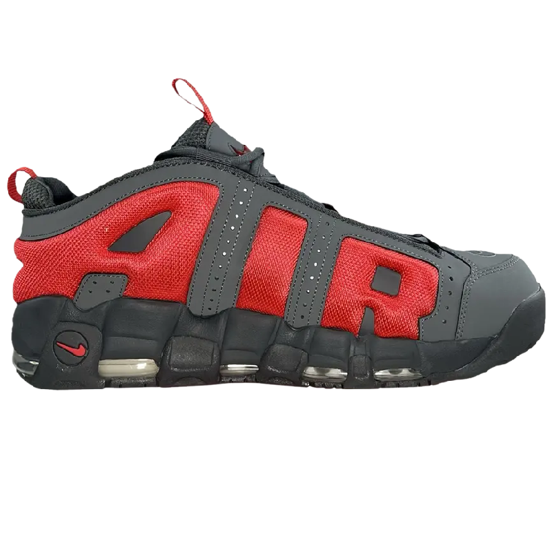 Nike Air More Uptempo Low Dark Grey Light Crimson