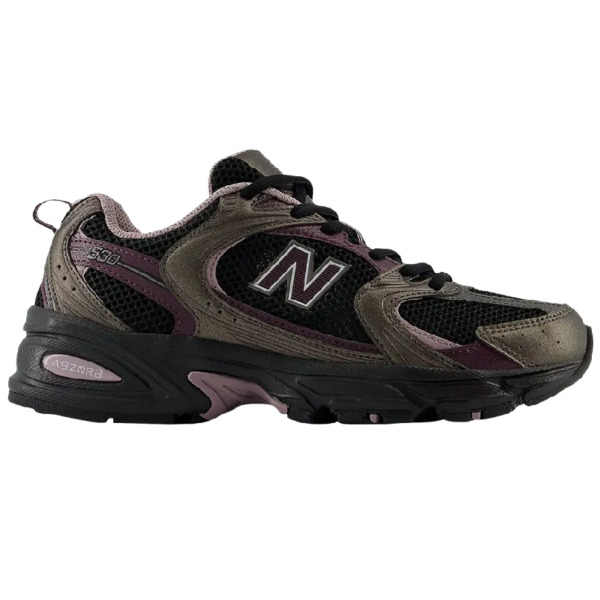 New Balance 530 Black Metallic Plum Brown
