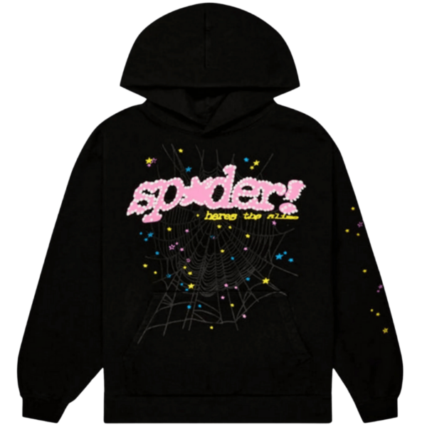 Sp5der 'P*NK V2' Pullover Hoodie Black / Pink