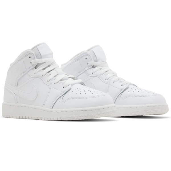 Jordan 1 Mid Triple White (2023) (GS) - Image 5