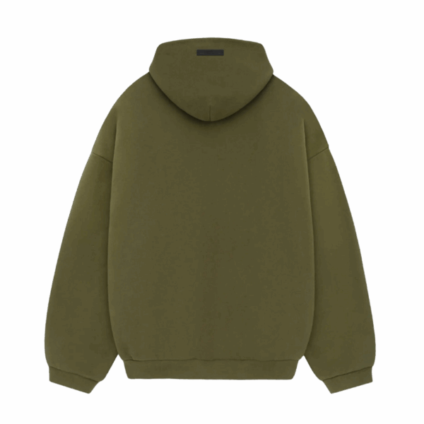Fear of God Essentials Fleece Hoodie FW24 'Military' - Image 2