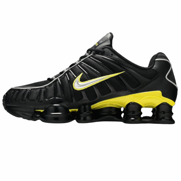 Nike Shox TL Black Dynamic Yellow Metallic Silver - Image 2
