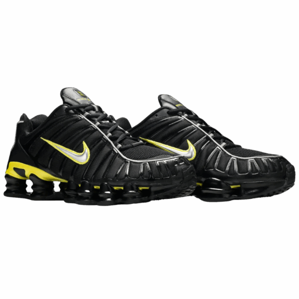 Nike Shox TL Black Dynamic Yellow Metallic Silver - Image 5