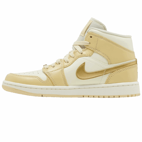 Jordan 1 Mid SE Pale Vanilla Metallic Gold (Women's) - Image 2