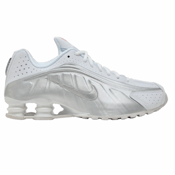 Nike Shox R4 White Bright Crimson Metallic Silver