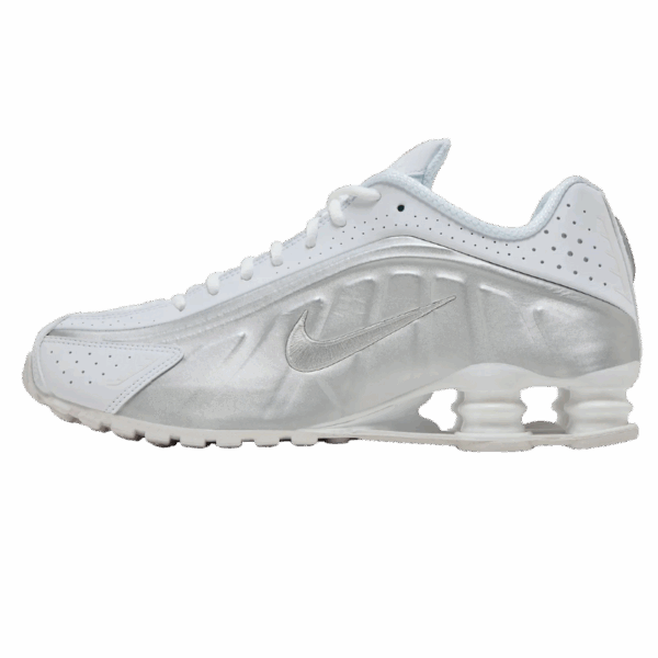 Nike Shox R4 White Bright Crimson Metallic Silver - Image 2