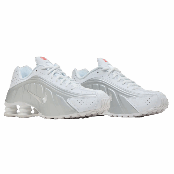 Nike Shox R4 White Bright Crimson Metallic Silver - Image 5