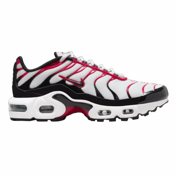 Nike Air Max Plus Pure Platinum Black White University Red (GS)