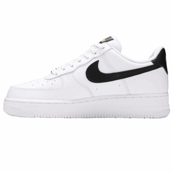 Nike Air Force 1 Low '07 Essential White Black Gold Mini Swoosh (Women's) - Image 2