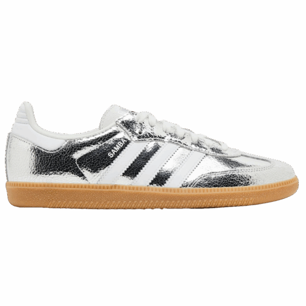adidas Samba OG Silver Metallic Cracked Leather (Women's)