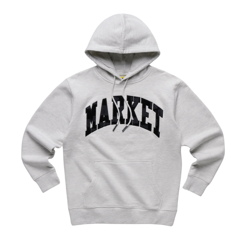 Market Studios Chess Club Applique Fleece Hoodie Grey