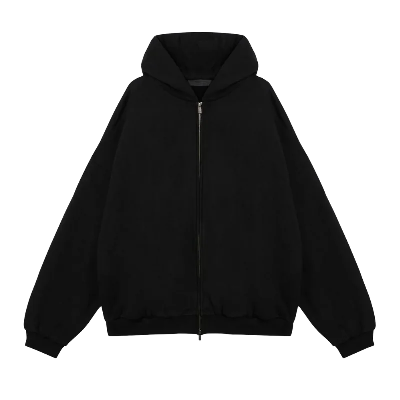 Fear of God Essentials Heavy Fleece Full Zip Hoodie Black