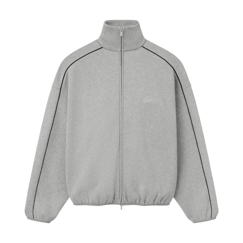 Fear of God Essentials Modern Piping Track Jacket Concrete Heather/Black