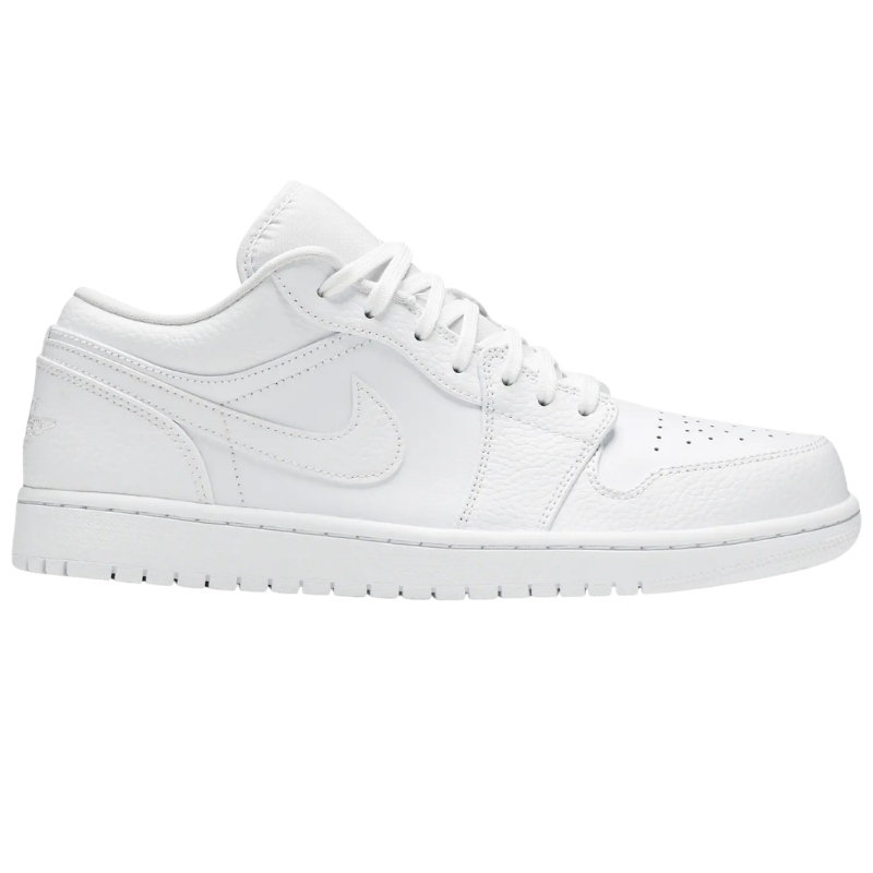 Jordan 1 Low Triple White Tumbled Leather