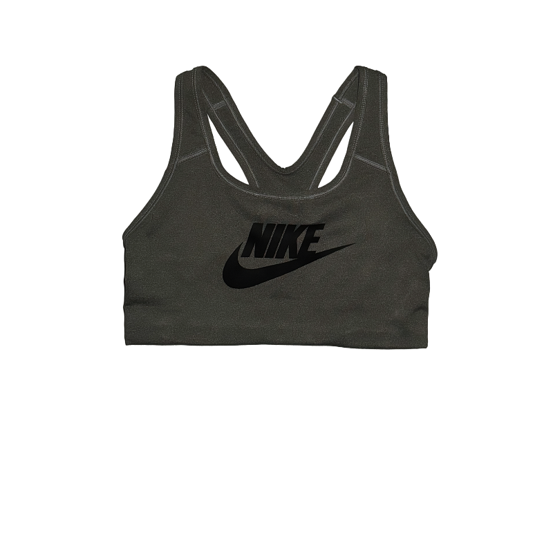 Nike Swoosh Futura Sports Bra Grey