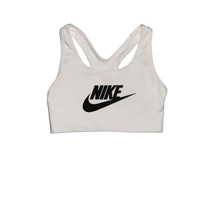 Nike Women's Swoosh Logo Training Sports Bra White