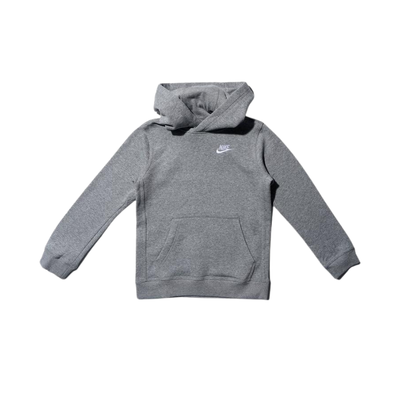 Nike Sportswear Club Kids Fleece Hoodie Dark Grey Heather/White