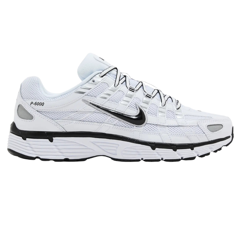 Nike P-6000 White Metallic Silver Black